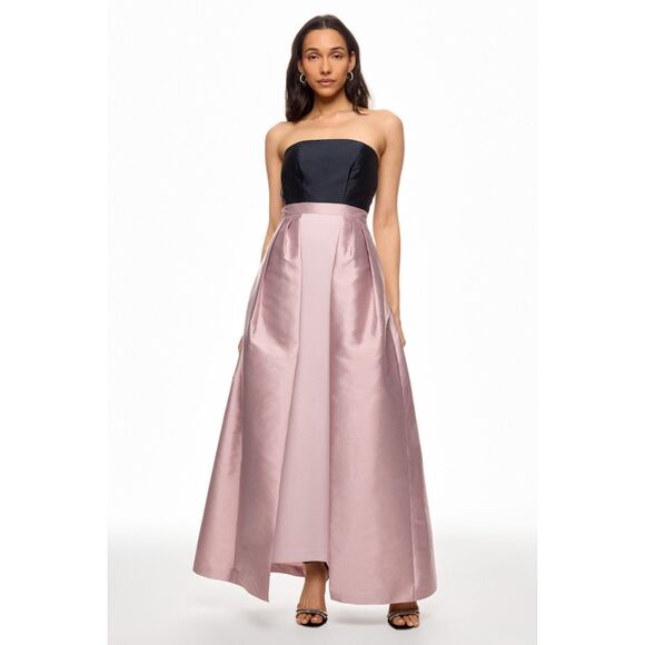 Kay Unger Womens Vivienne Strapless Walk Thru Gown Woodrose Navy Size 12 - Picture 2 of 11